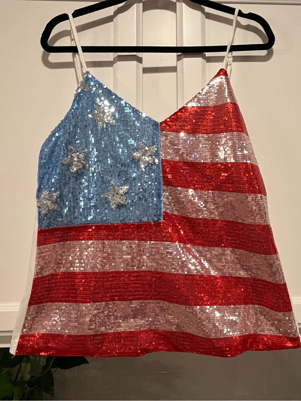 BiBi Sequin Patriotic Camisole Dress - Red, White, Blue